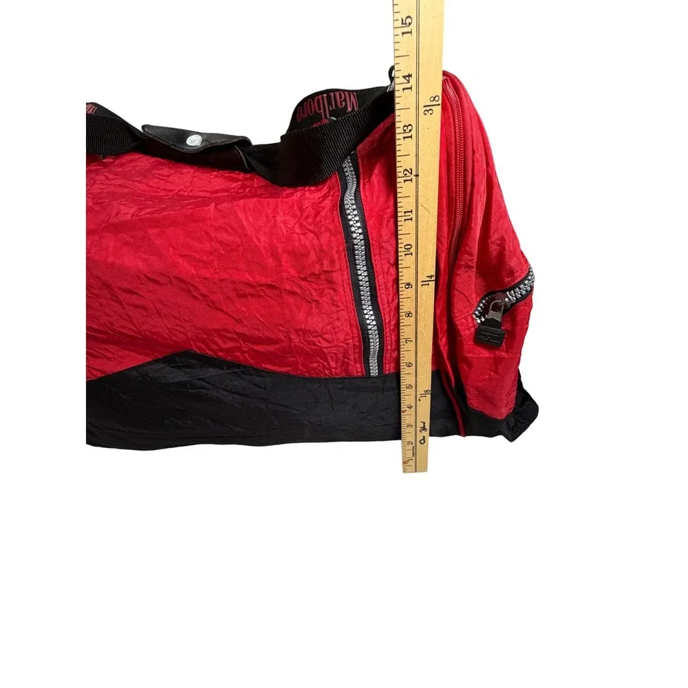 Vintage Marlboro Unlimited Large Red Blk Duffel Bag & Back Pk 90s Marlboro Miles